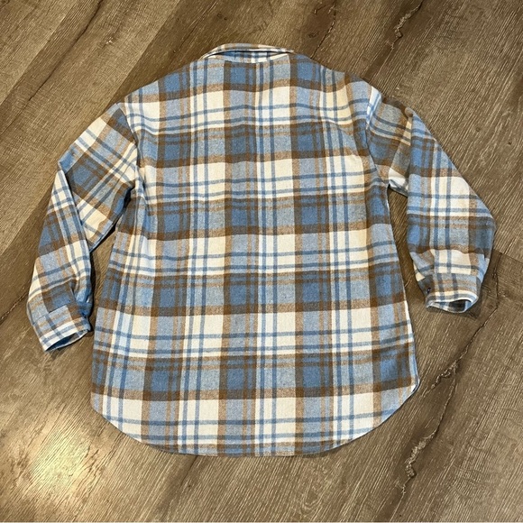 Ipink & flare button front flannel Pastel shacket jacket plaid Size Medi… - Picture 6 of 6